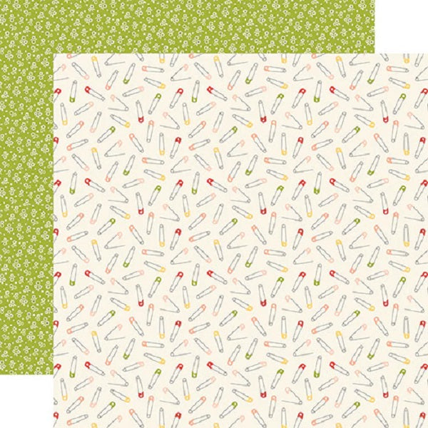 Safety Pins/It's a Girl Paper - Carta Bella image 0