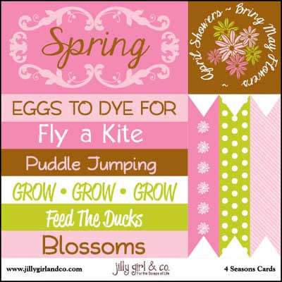 Spring / 6x6 Cut Apart Card / 4 Seasons Collection / Jilly Girl & Co image 0