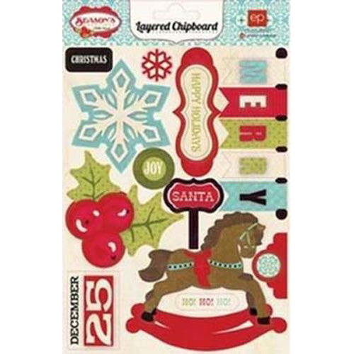 Season's Greetings Layered Chipboard Stickers - Echo Park image 0