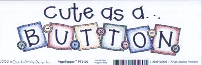 Cute As A Button Topper / Cock A Doodle image 0