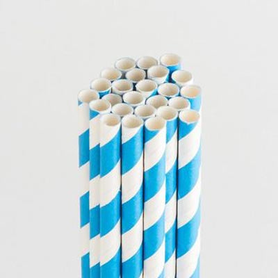 Stripe Blueberry Bliss Stylish Stix Paper Drinking Straws - Queen & Co image 0