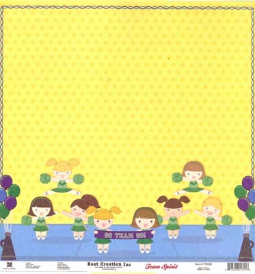 All Star/Team Spirit Collection Double-Sided Glitter Paper - Best Creation Inc image 0