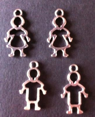 Boy & Girl Charm - 4 Per Pack image 0