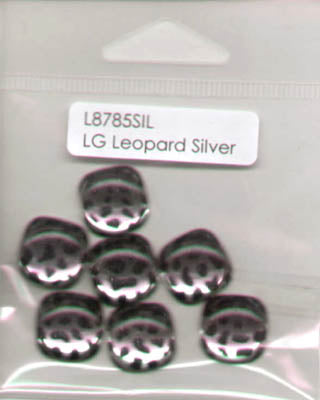 Silver Leopard Square Bling 16MM - 7 Per Pack image 0