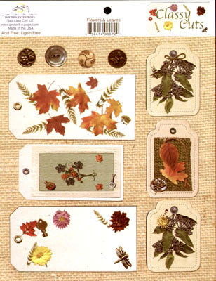 Flowers & Leaves Classy Cuts Tags by Dolphin Enterprises image 0