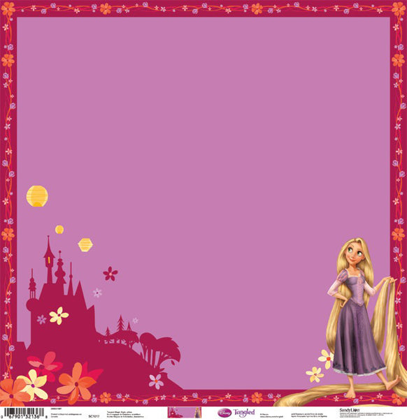 Glitter Tangled Rapunzel Castle Paper - SandyLion image 0