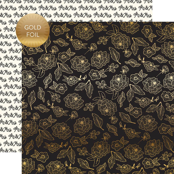 Gold Floral with Gold Foiled Accents Paper - Echo Park image 0