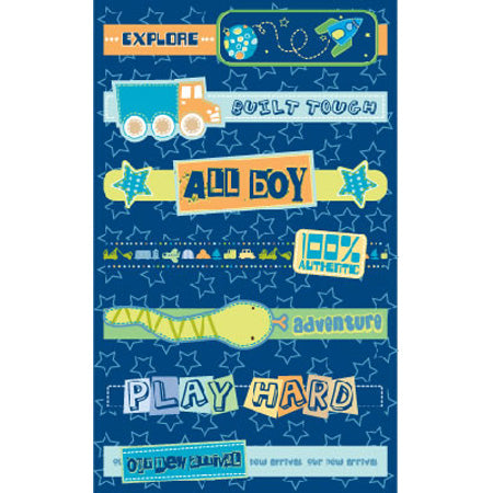 All Things Boy Chipboard Layered 3D Stickers - Sandylion image 0