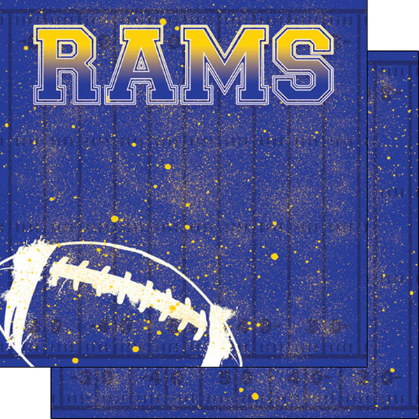 Super Bowl Rams Paint Splatter(left) Paper - Scrapbook Customs image 0