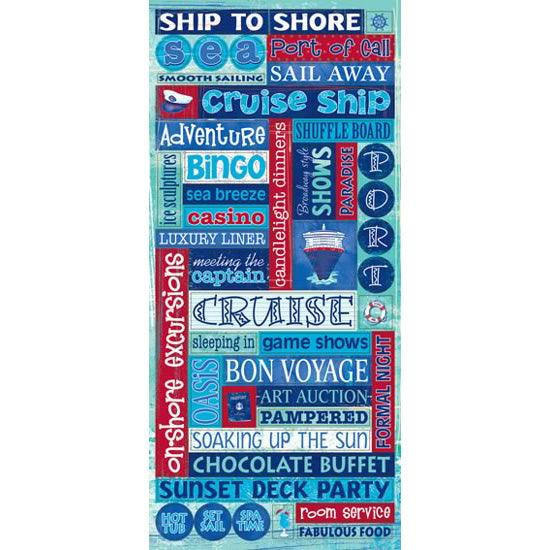 Cruise Travel Words Glitter Sticker, Sandylion image 0