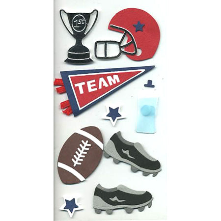 Football 3-D Essentials Sticker, SandyLion image 0