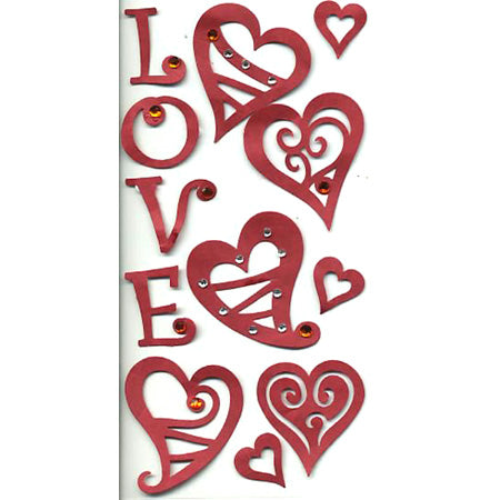 Hearts 3-D Essentials Sticker, SandyLion image 0