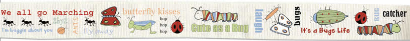 Bugsy Word Twill Ribbon By the Yard - Carolees Creations/Adornit image 0