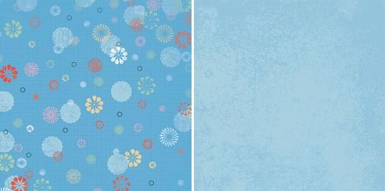 Aqua Carnival Flowers Double-Sided Paper/Carnival Ride Collection - G.C.D Studios image 0