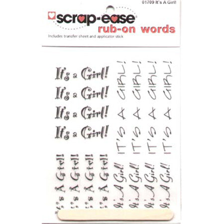It's A Girl Rub-On Words - Scrap-Ease image 0