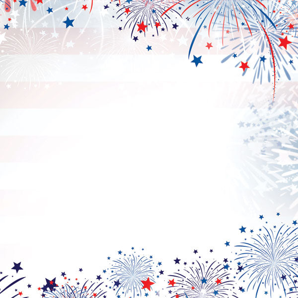 Flag & Fireworks Paper - Scrapbook Customs image 1