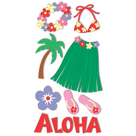 Luau Female 3-D Essentials Sticker, SandyLion image 0