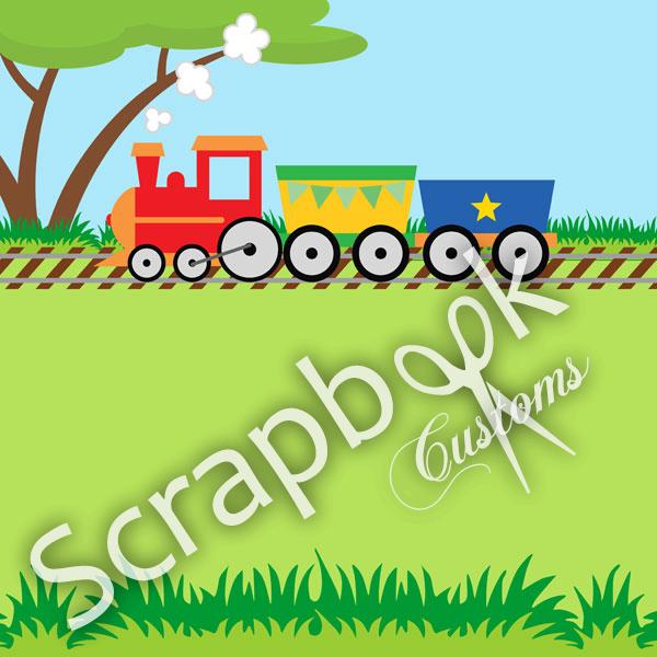Kiddie Train Paper - Scrapbook Customs image 0