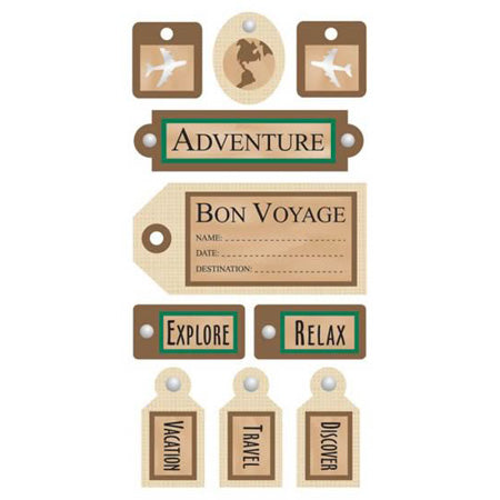 Travel Tag 3-D Essentials Sticker, SandyLion image 0