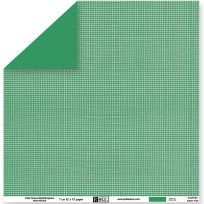 Kelly Green Solid/Gingham Paper - Pebbles Inc. image 0