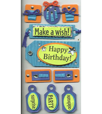 Masculine Birthday 3-D Essentials Sticker, SandyLion image 0