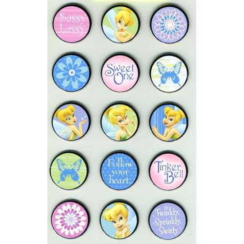 Disney Tinkerbell 3-D Raised Circle Chipboard, SandyLion image 0