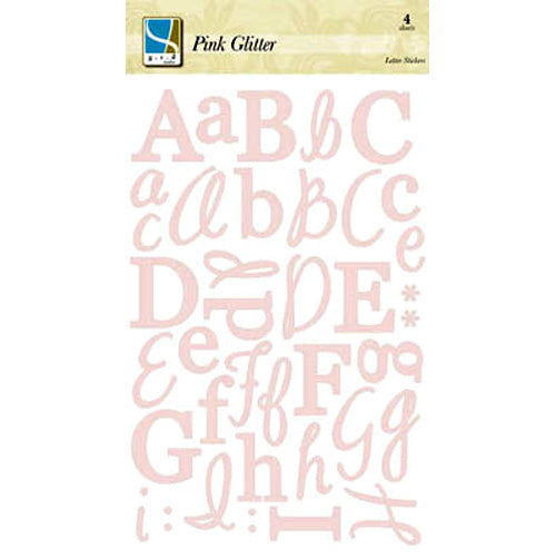 Pink Glitter Letter Stickers - G.C.D. Studios image 0