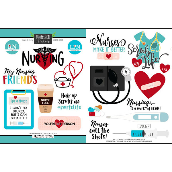 Nurse/RN/LPN Sticker - Scrapbook Customs image 0