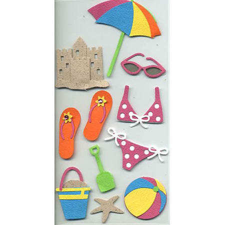 Beach 3-D Stickers, Sandy Lion image 0