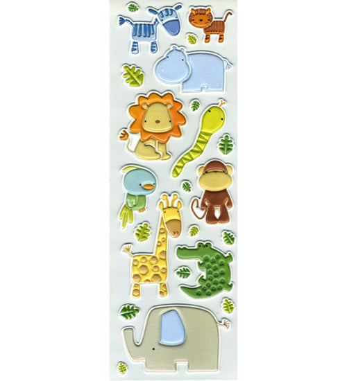 Jungle Animals 3-D Raised Foam Stickers, SandyLion image 0