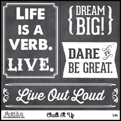 Chalk It Up "Life" 6x6 Card by Jilly Girl & Co image 0
