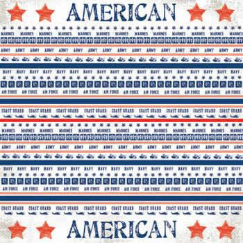 Armed Forces Stripe 12 x 12 Paper - Carolees Creation image 0