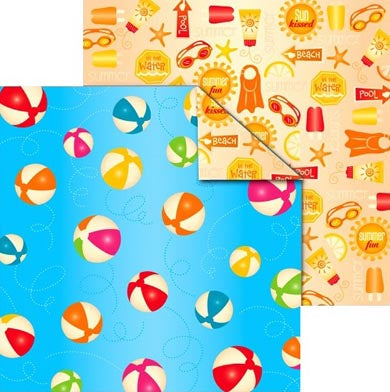Beachballs Double-Sided Paper/Splish Splash Collection/Studio Basics 101 - Creative Imaginations image 0