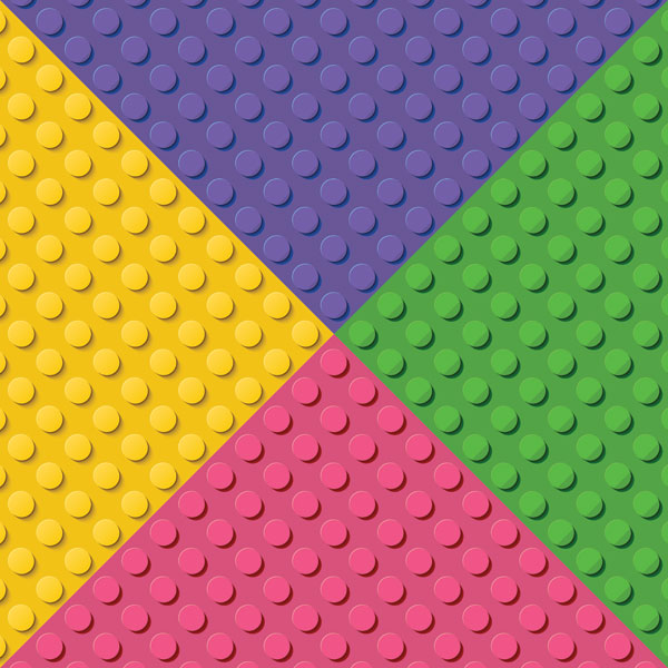 Multi-Color Girl Building Blocks Paper - Scrapbook Customs image 1
