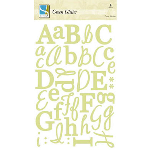 Green Glitter Letter Stickers - GCD Studios image 0