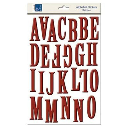 Bright Red Foam Uppercase Alphabet & Number Stickers - Carolees Creation image 0