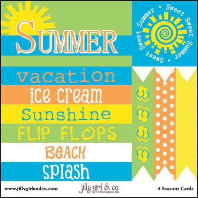 Summer/ 6x6 Cut Apart Card/4 Season Collection / Jilly Girl & Co image 0