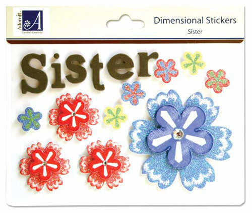 Sister 3-D Raised Foam Stickers - Carolees Creation/Adornit image 0