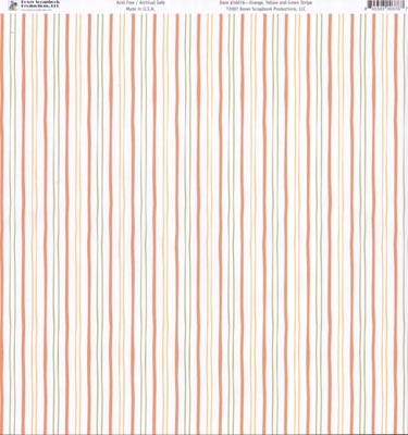 Orange, Yellow & Green Stripe Paper - Boxer Scrapbook Prod. image 0