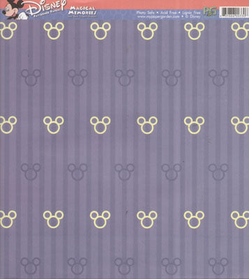 Blue Mickey Heads & Stripes Paper - Paper Garden image 0