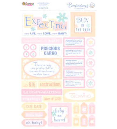 Expecting Cardstock Sticker, Sandylion image 0