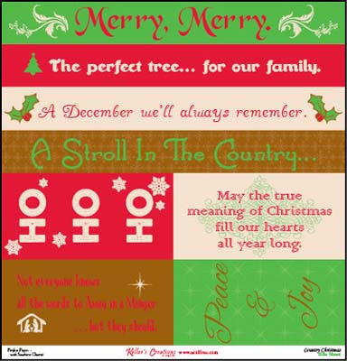 Country Christmas 12x12 Cut Apart Title Sheet / Keller Creations image 0