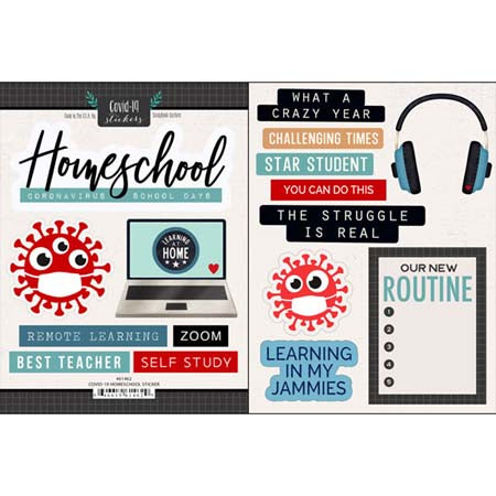 Covid-19 Homeschool Sticker - Scrapbook Customs image 0
