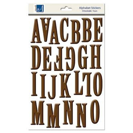 Brown Foam Uppercase Alphabet & Number Stickers - Carolees Creation image 0