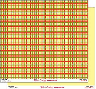 Farm House 12x12 Plaid/Churned Butter Double-Sided Cardstock Paper / Keller Creations image 0