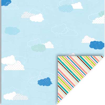 Summer Clouds/Diagonals Double-Sided Cardstock Paper - Queen &amp; Co image 0