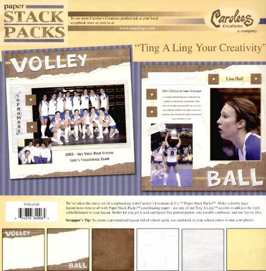 Volleyball Paper Stack Pack - Carolees Creation image 0
