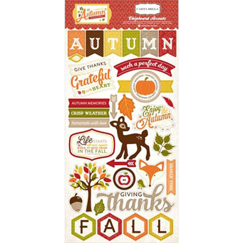 A Perfect Autumn Adhesive Chipboard - Carta Bella image 0