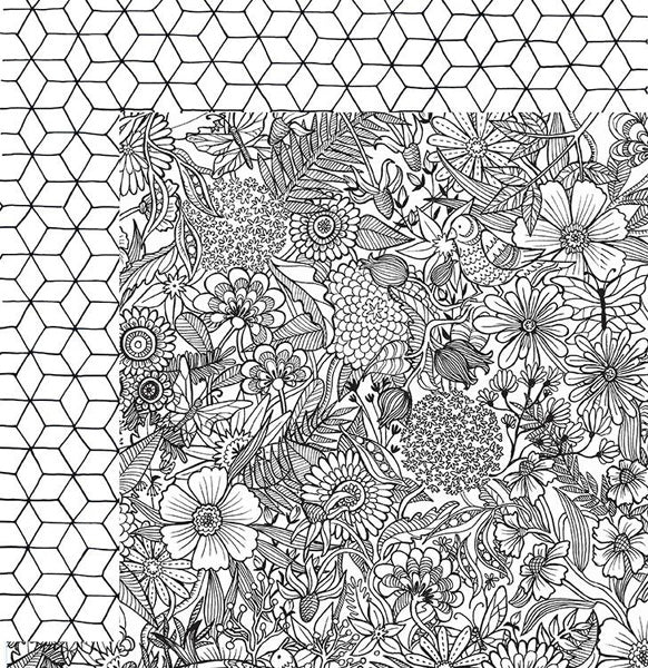 American Craft Floral Double-Sided Adult Coloring Pages image 0