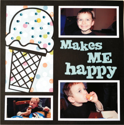 Ice Cream Makes Me Happy 2 Piece Laser Overlay / EZ Laser Designs image 1